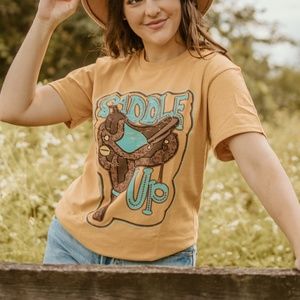 Saddle Up Western Southern Funny Quote Cute Graphic Tee